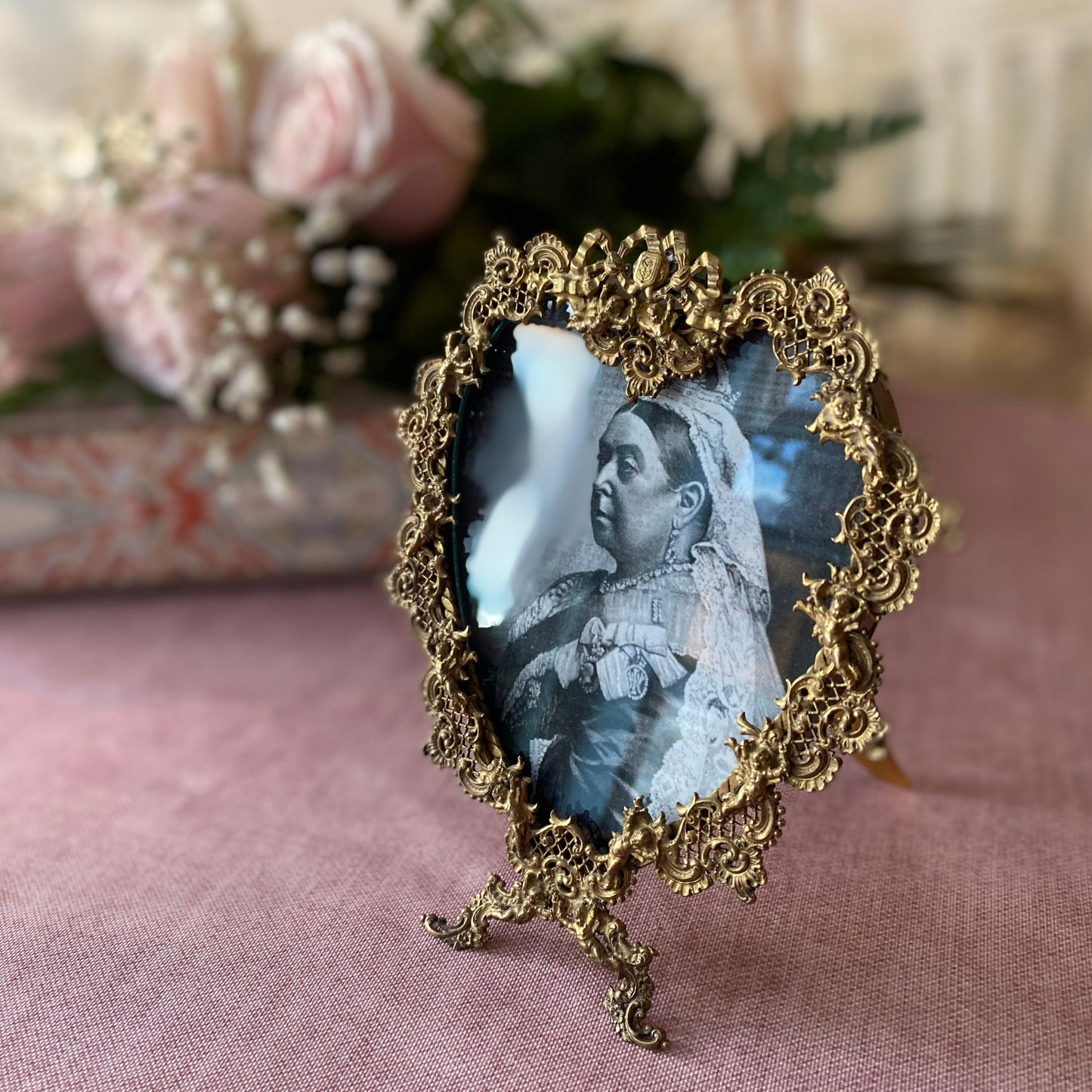 Cherub Brass Picture Frame