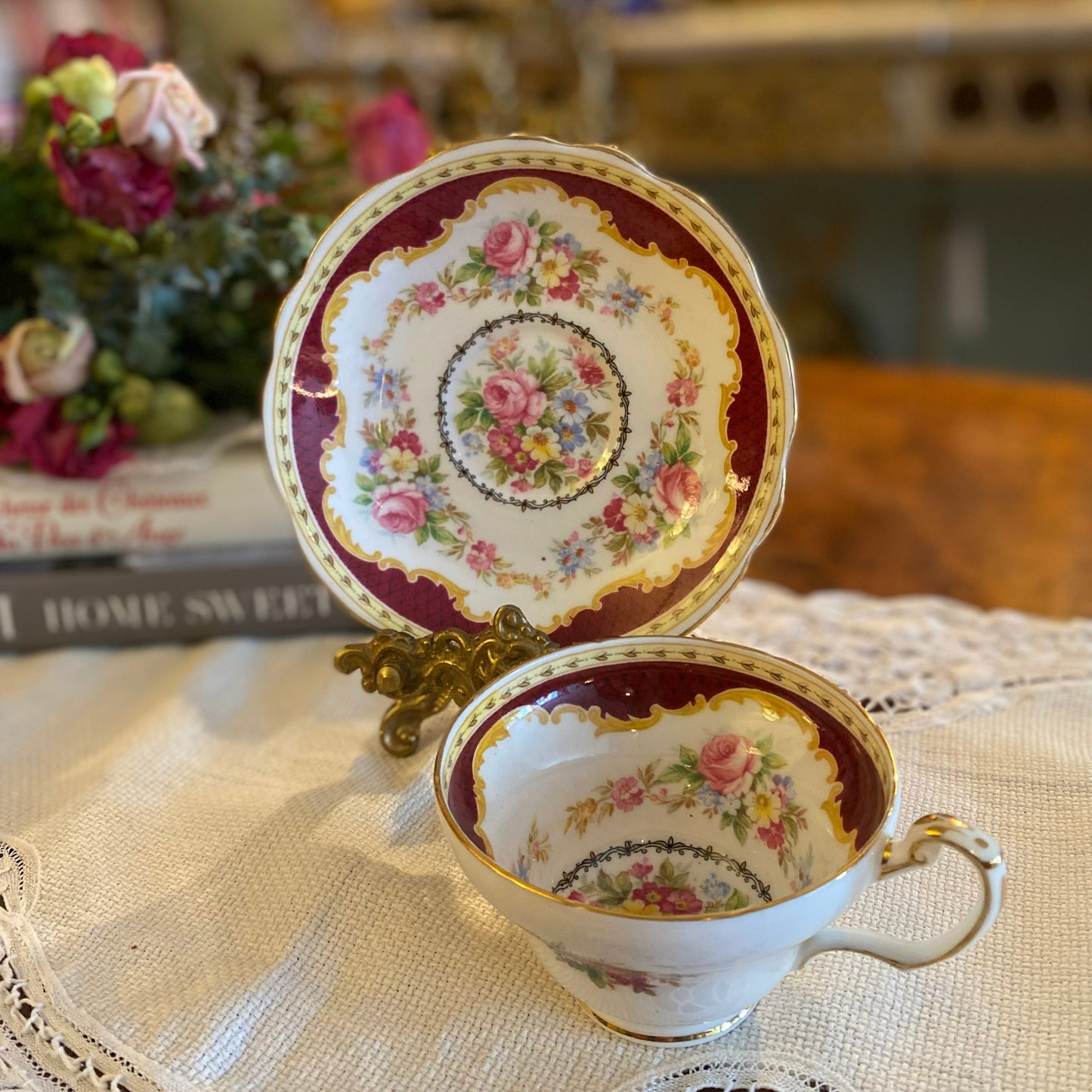 Windsor Foley Bone China Teacup & Saucer