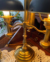 Electrified Antique Brass Oil Lamp