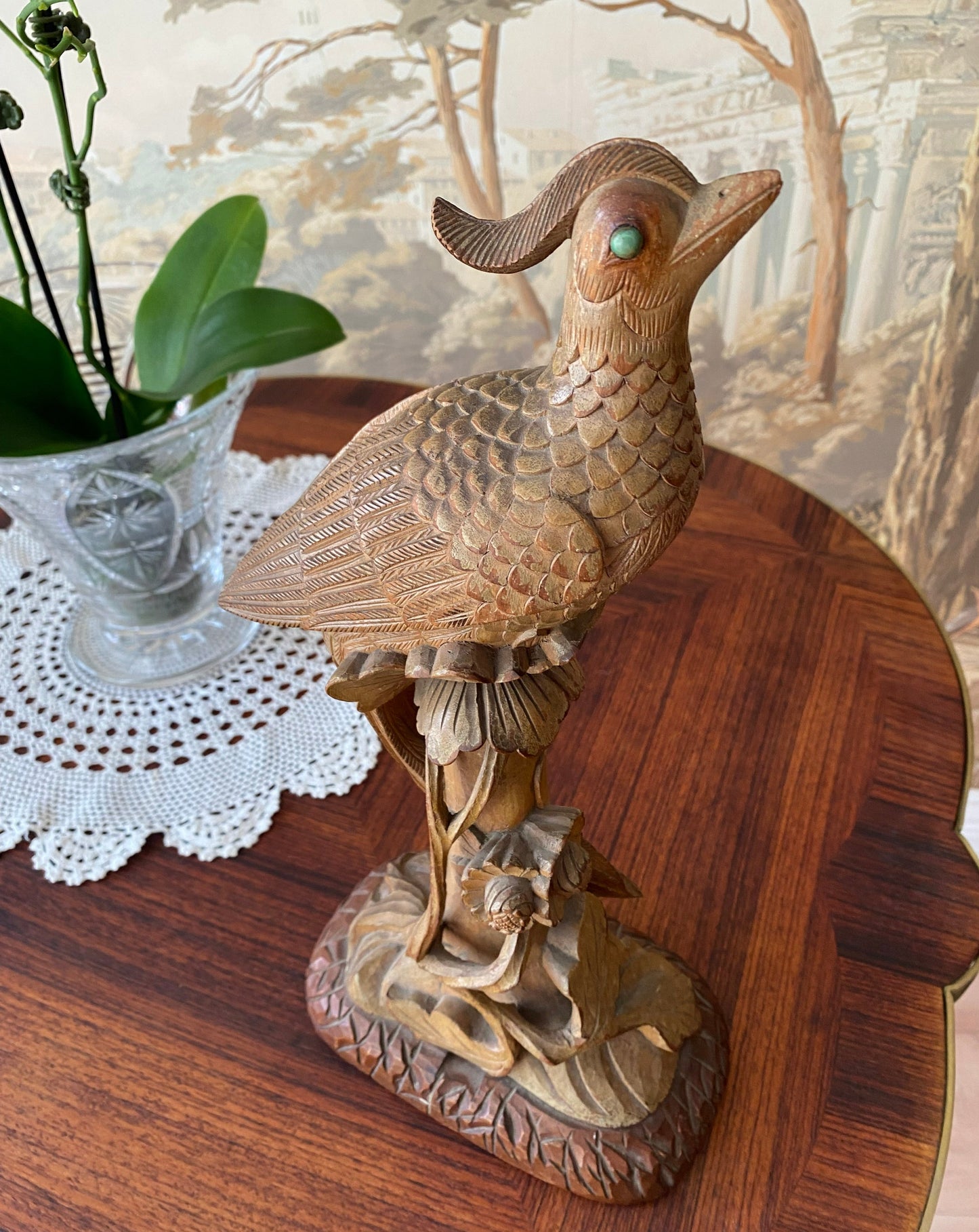 Chinese Wooden Sculpted Fenghuang Bird