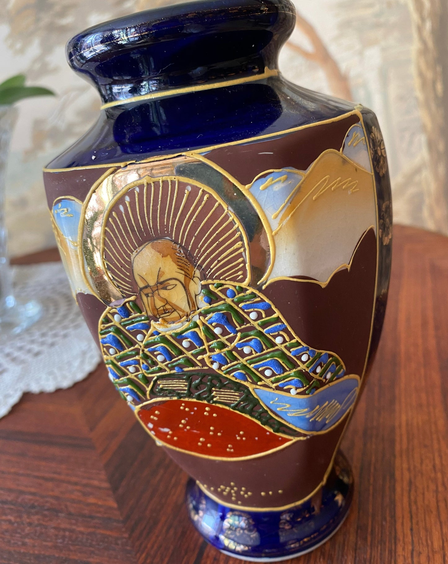 Cobalt Blue Satsuma Vase