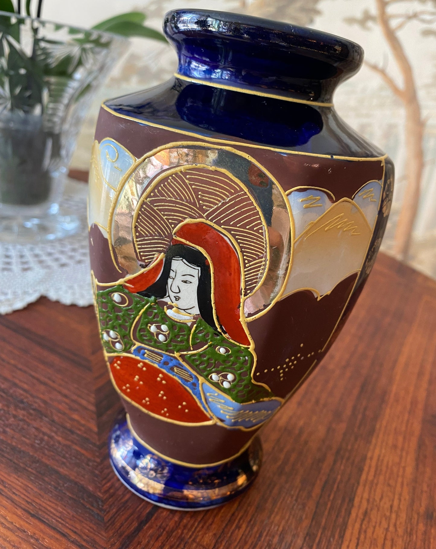 Cobalt Blue Satsuma Vase