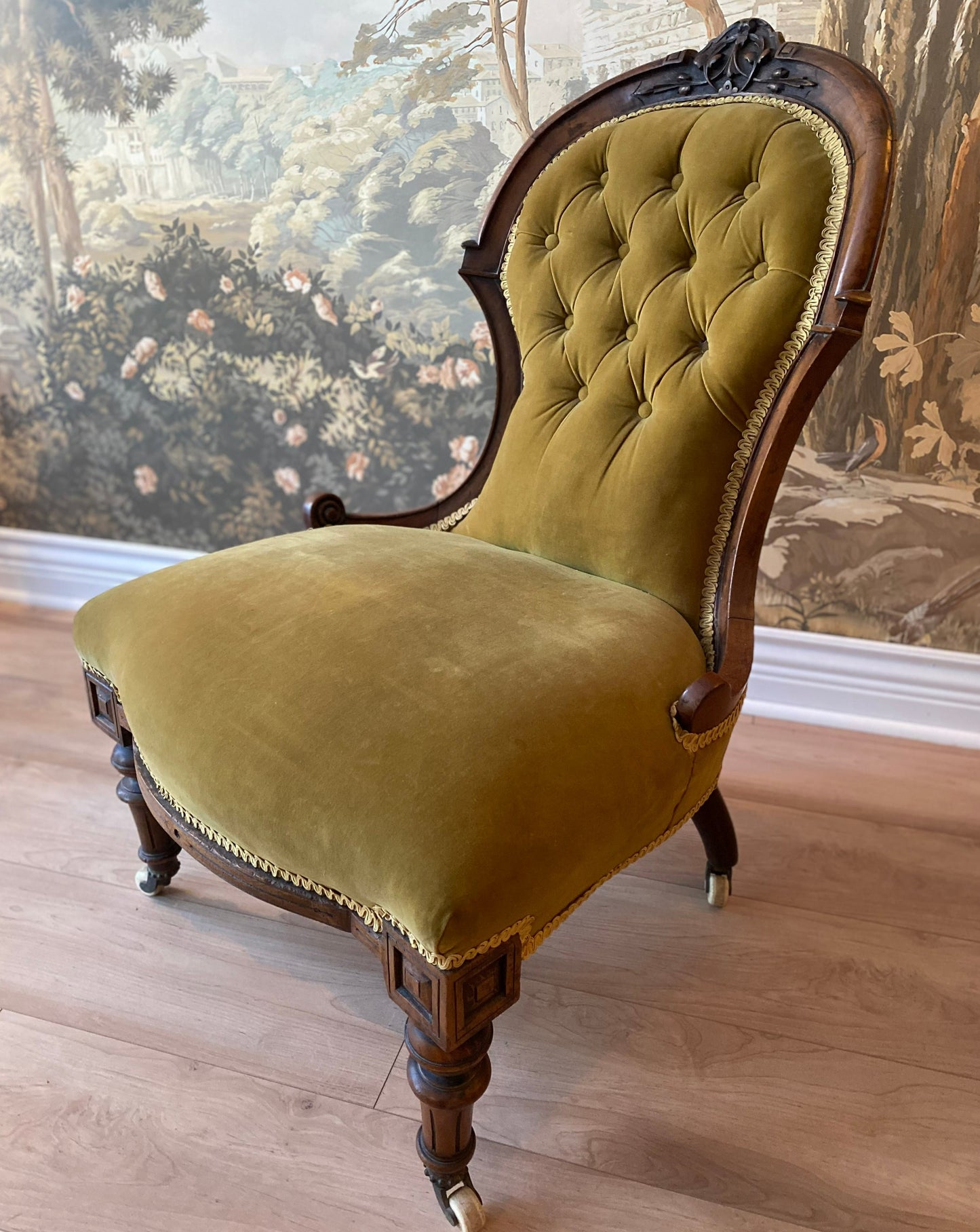 19th Century Button Back Nursing Chair