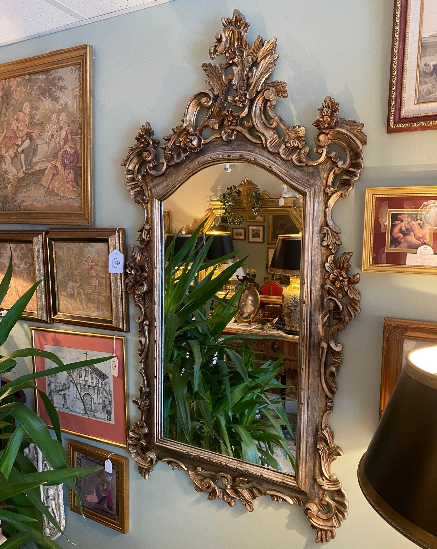 Rococo Style Sculpted Wooden Mirror