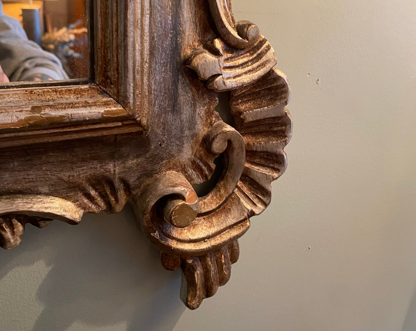 Rococo Style Sculpted Wooden Mirror