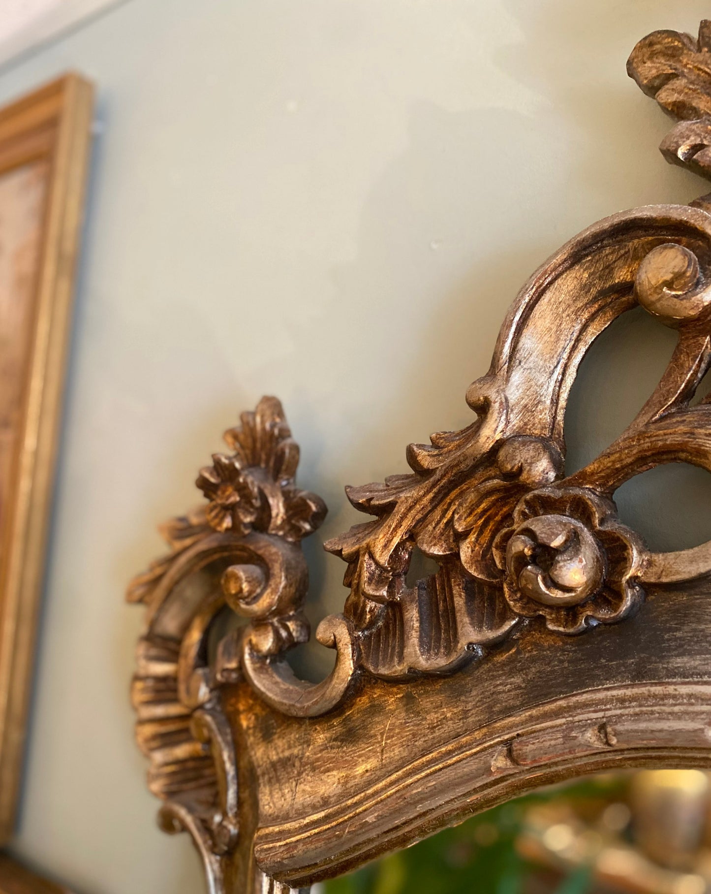 Rococo Style Sculpted Wooden Mirror