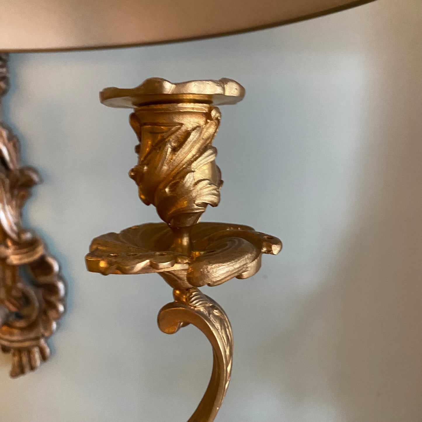 French Louis XV Gilded Bronze Candelabra Lamp