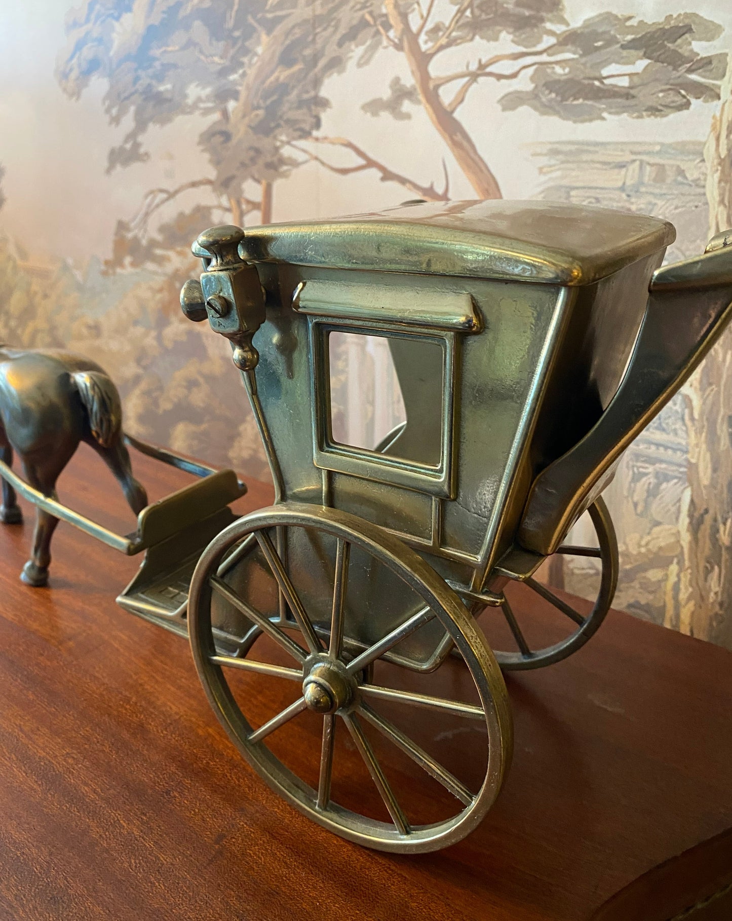 Brass Horse & Carriage