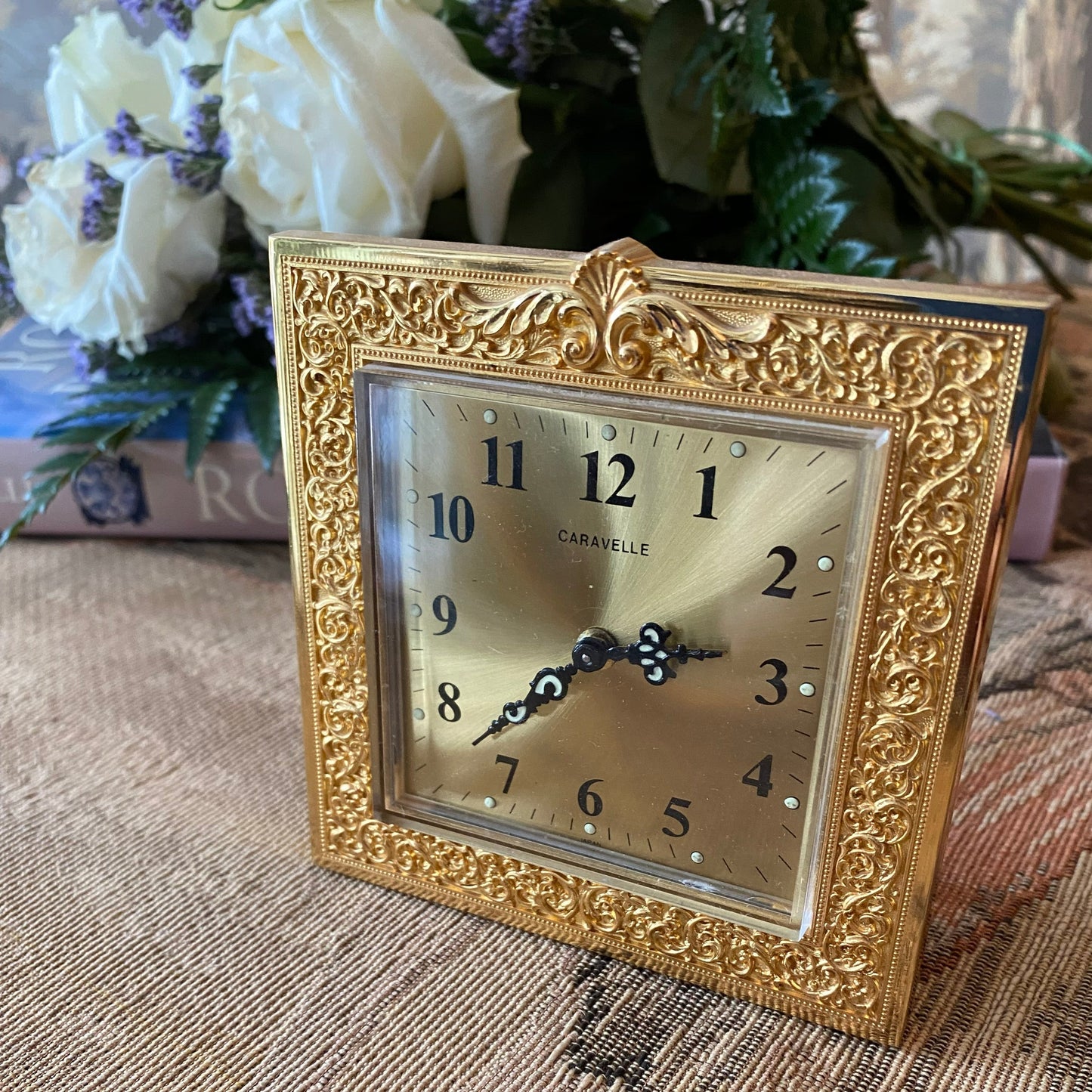 Caravelle Gilded Mechanical Alarm Clock