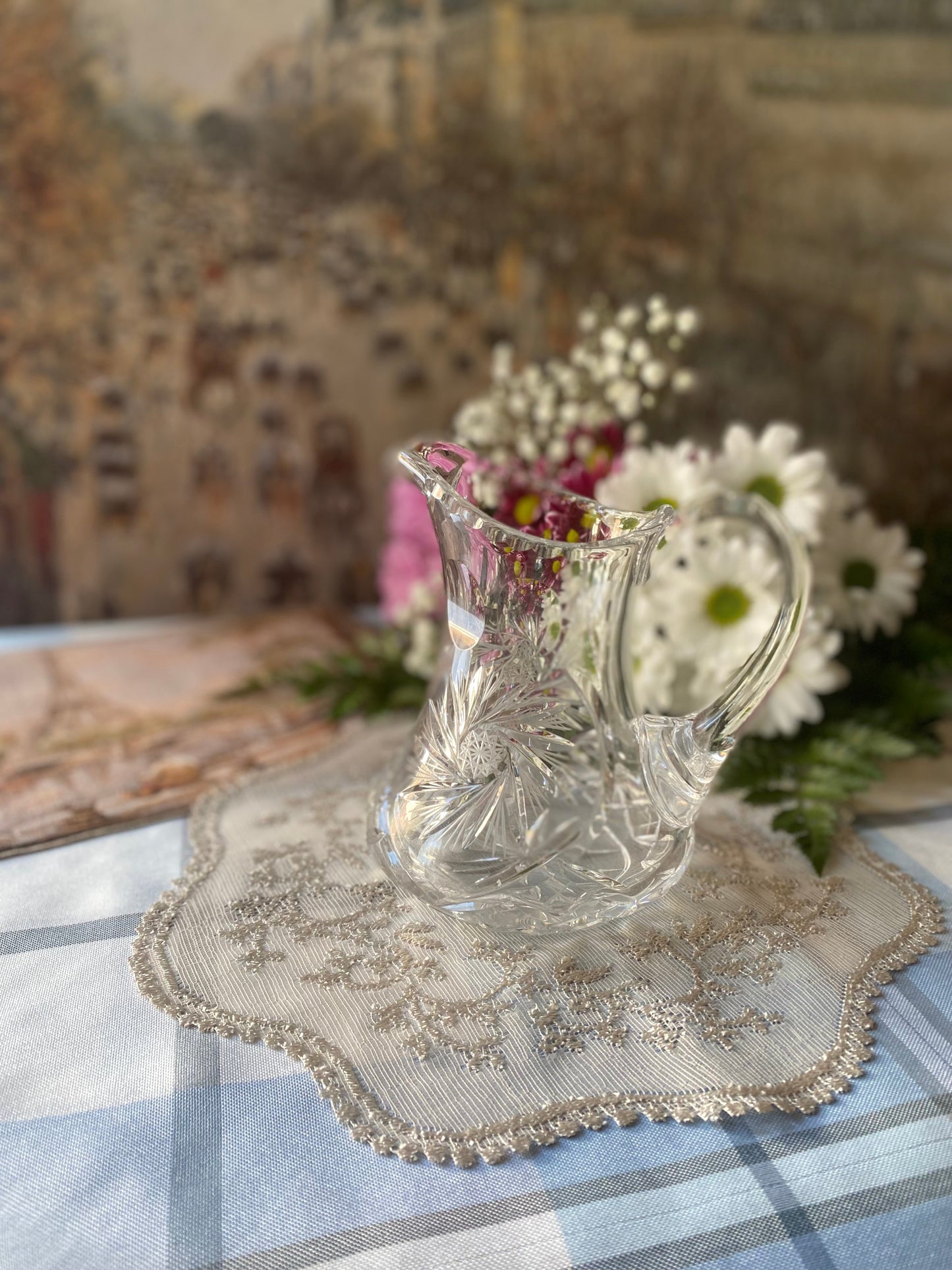 Pinwheel Crystal Water Pitcher