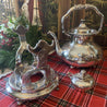 Reed & Barton Silver Tipping Teapot with Burner and Stand