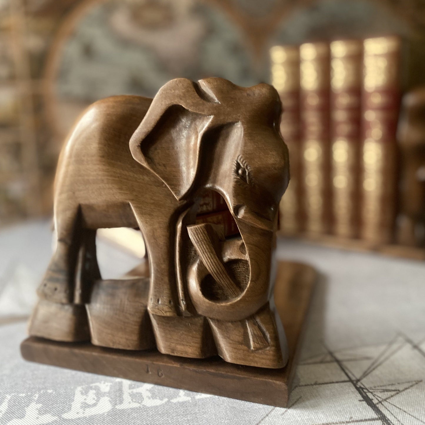 Vintage Indonesian Elephant Bookends