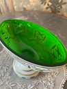 Oertel Craft Bohemian Czech Cased Cut Glass Bowl