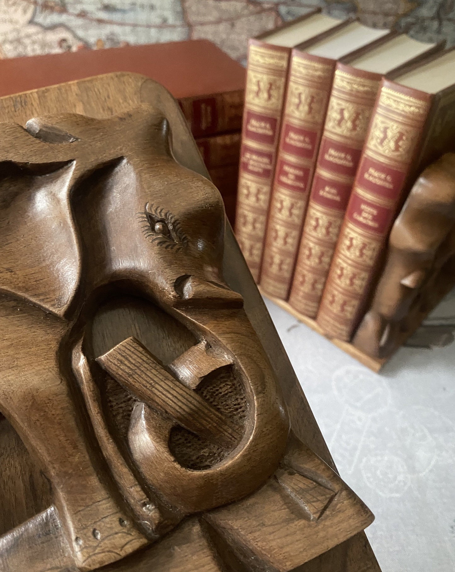 Vintage Indonesian Elephant Bookends