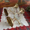 Vintage Brass French Horn Trumpets Candle Holders