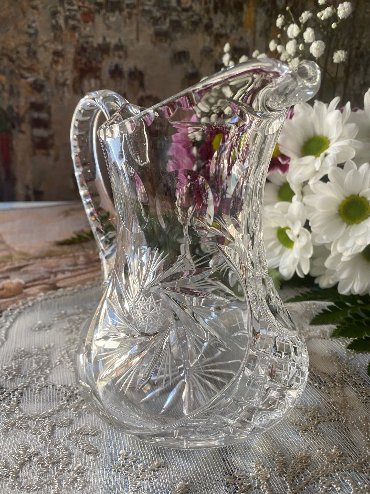 Pinwheel Crystal Water Pitcher