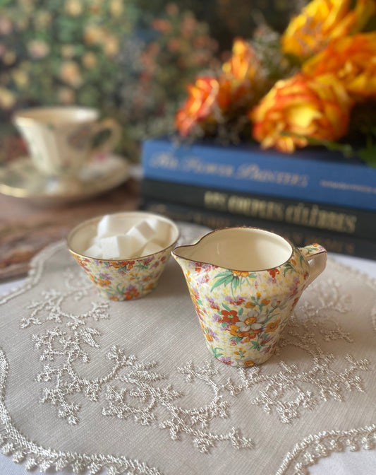 Royal Winton Grimwades England Sugar Bowl & Jug