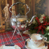 Silver Plated Tipping Teapot with Burner and Stand