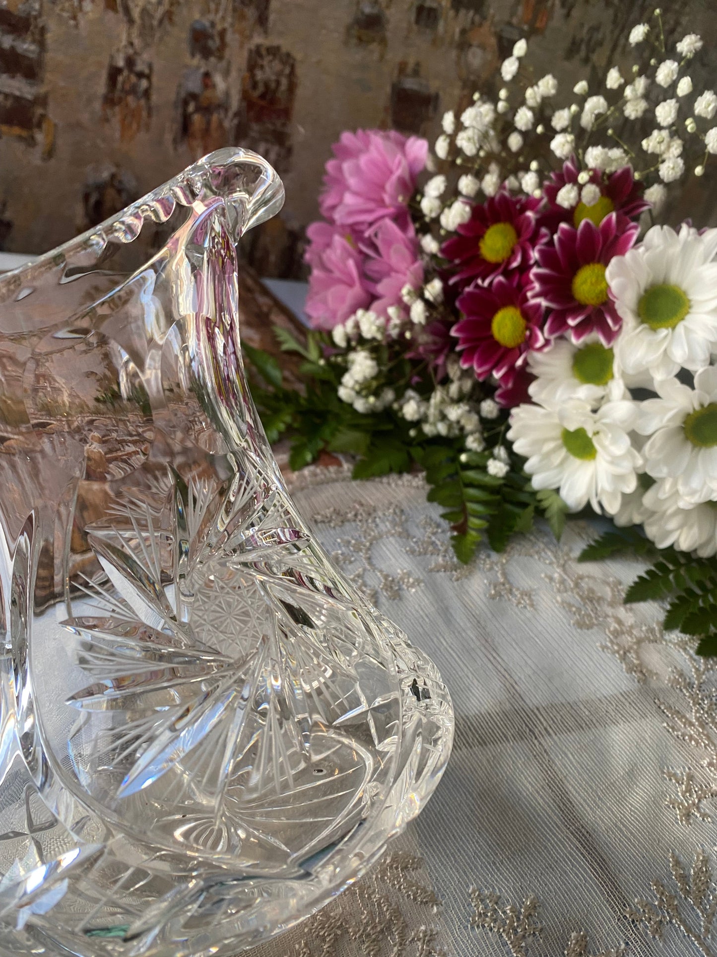 Pinwheel Crystal Water Pitcher